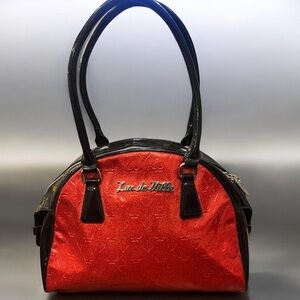 Lux De Ville Atomic Bowler Bag Shimmer Red Card Suits Bag-Deadstock